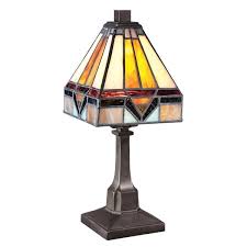 Coloured Glass Shade Table Lamp