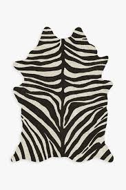 black white zebra faux hide rug
