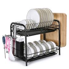 Kitchen dish drying rack tray counter top knife fork glass holder drainer. Large Stainless Steel Dish Drying Rack Over The Sink L Overstock 32593323