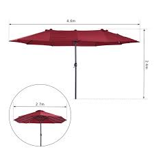 Outsunny Patio Umbrella 15ft Double