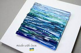 Ocean Glass Wall Art Glass Art Coastal