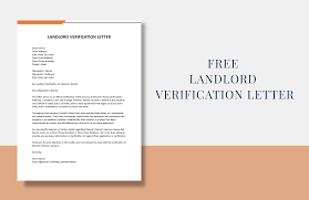 landlord verification letter in word