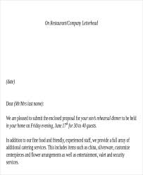 11 Sample Catering Proposal Letters Pdf Doc