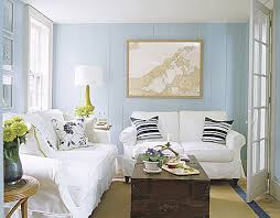 pastel blue coastal living room decor