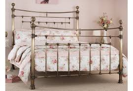 Beautiful antique brass bed frame in cream and brass. Serene Furnishings Serene Edmond 5ft 150cm X 200cm Kingsize Antique Brass Metal Bed Beds From Beds 4 Less Uk