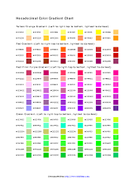 Hexadecimal Color Gradient Chart Pdfsimpli