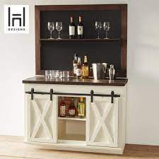 Iwell floor storage cabinet with 2 doors and 2 open shelves, wooden medical cupboard, buffet sideboard, farmhouse free standing cabinet in retro brown 4.1 out of 5 stars 75 $105.99 $ 105. Farmhouse Coffee Bar Liquor Cabinet W Double Barn Doors And Etsy Wooden Bar Cabinet Farmhouse Coffee Bar Barn Door