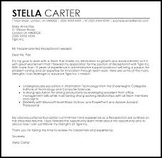 Receptionist Cover Letter Sample Cover Letter Templates