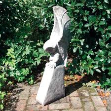 Barn Owl On Pedestal Stone Garden Statue