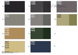Sample Chart Upholstery Colors Leather Bmw 7 E38 750i
