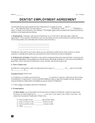 dentist employment agreement template