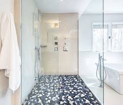 ceramic pebble mosaic shower floor