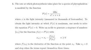 Rate At Which Photosynthesis Takes