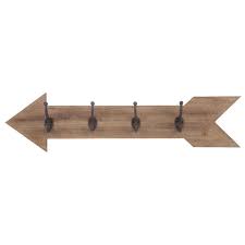 arrow wood wall decor with hooks