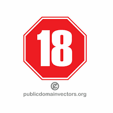 Forbidden under 18 years sign | Public domain vectors