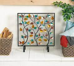 Colorful Leaves Fireplace Screen Square