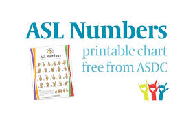 Free Asl Numbers Chart American Society For Deaf Children