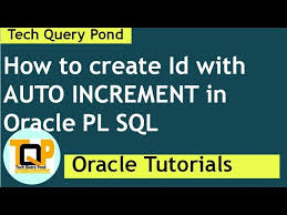 auto increment in oracle pl sql