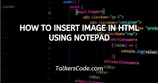 how to insert image in html using notepad
