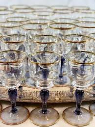 Suite Of 42 French Art Deco Gold Rim