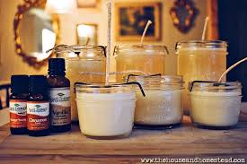 homemade soy candles with essential
