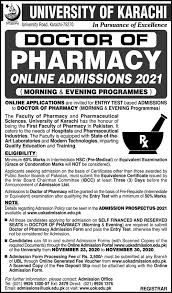 of karachi uok pharm d admissions 2023