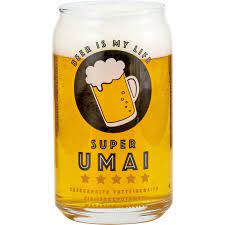 Sun Art SAN3882-3 Super UMAI Funny Tableware, Can Shape, Glass, Approx.  12.2 fl oz (360 ml), Beer, Made in Japan : Amazon.sg: Home