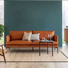 blue leather sofas modern