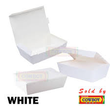 Beli kotak nasi kertas online harga murah terbaru 2021 di tokopedia! 50pcs Brown White Boat Paper Lunch Box Container Food Grade Non Toxic Size S M L