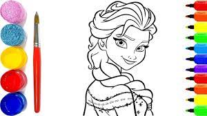 Đồ Chơi tô màu Công Chúa Elsa, Vẽ tranh và tô màu, Coloring princess elsa,  Drawing paint for Kids - YouTube