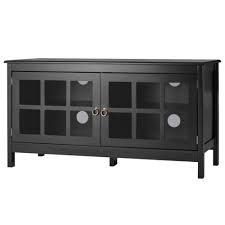 Wood Tv Stand With Glass Panel Doors