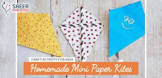 kids homemade mini paper kites