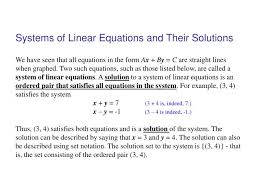 ppt systems of linear equations and