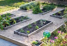 Raised Vegetable Garden With Pea Gravel