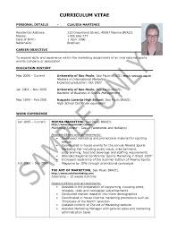 All sections of a cv, excluding the personal details, should be appropriately labelled. Cv Sample