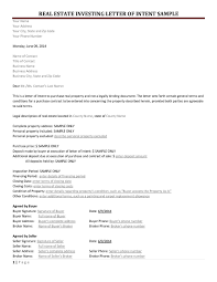 Letter Of Intent Investment Template Examples Letter Templates