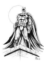 Extend two curved lines below the oval, one longer than the other. Batman Original Drawing Mike Ratera 30 X 21 Cm Catawiki