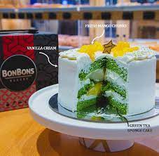 Green Tea Mango Cake gambar png