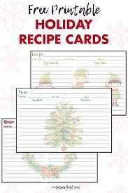 free printable holiday recipe cards