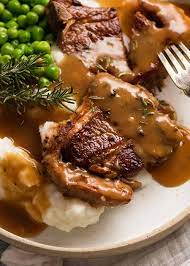 lamb chops with rosemary gravy loin
