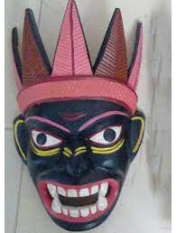 Ancient Art of Wooden Mask of Kushmandi for Home Decor