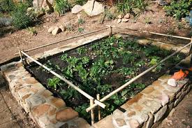 Raised Garden Bed With Bamboo Frame For