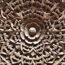 Hand Carved Wood Wall Art Panel