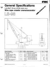 Link belt excavator wiring diagram gallery diagram. Crawler Cranes Link Belt Ls 98 Specifications Cranemarket