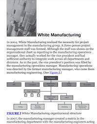 Solved White Manufacturing In 2004 White Manufacturing R