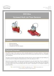 Calibrated accuracy is assured by iso 17025 accreditation. Mw Mjx Screwed Multi Jet Flow Sensors Sontay
