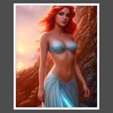 8x10 Art Print Princess Ariel The Little Mermaid, Covered Sfw Huge Breast  D14105 | eBay