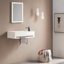Wall Mount Solid Surface Bathroom Sink