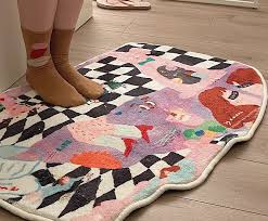 rabbit hole checkerboard rug