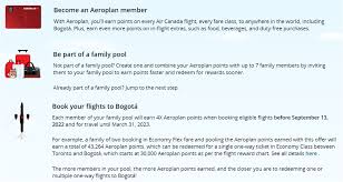air canada 4x aeroplan points to from